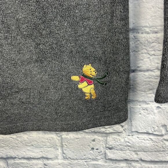 The Disney Store Sweater Womens Dark Gray 1/4 Zip Winnie The Pooh Fleece Medium - Picture 7 of 8